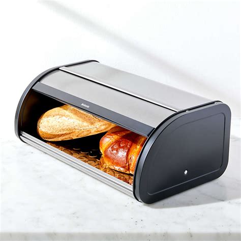 brabantia stainless steel roll-top bread box|Brabantia stainless steel bread box.